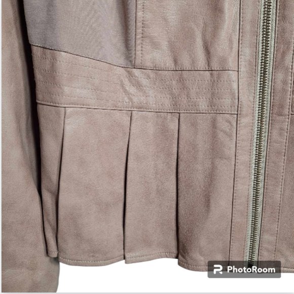 Thalia Sodi Faux Leather Peplum Jacket Size Large - Picture 4 of 11